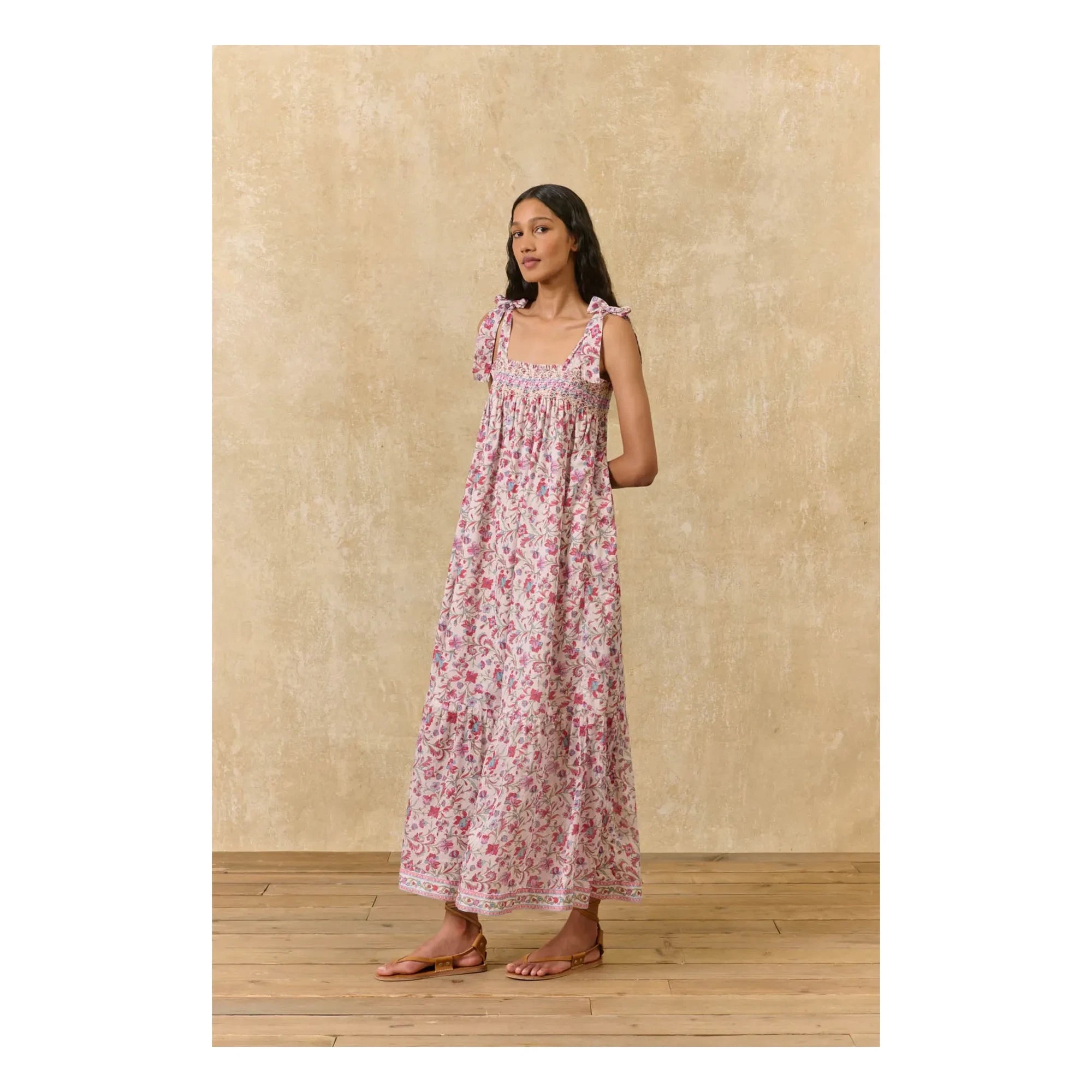 Louise Misha - Vestido de algodón orgánico Marcelette | Rosa