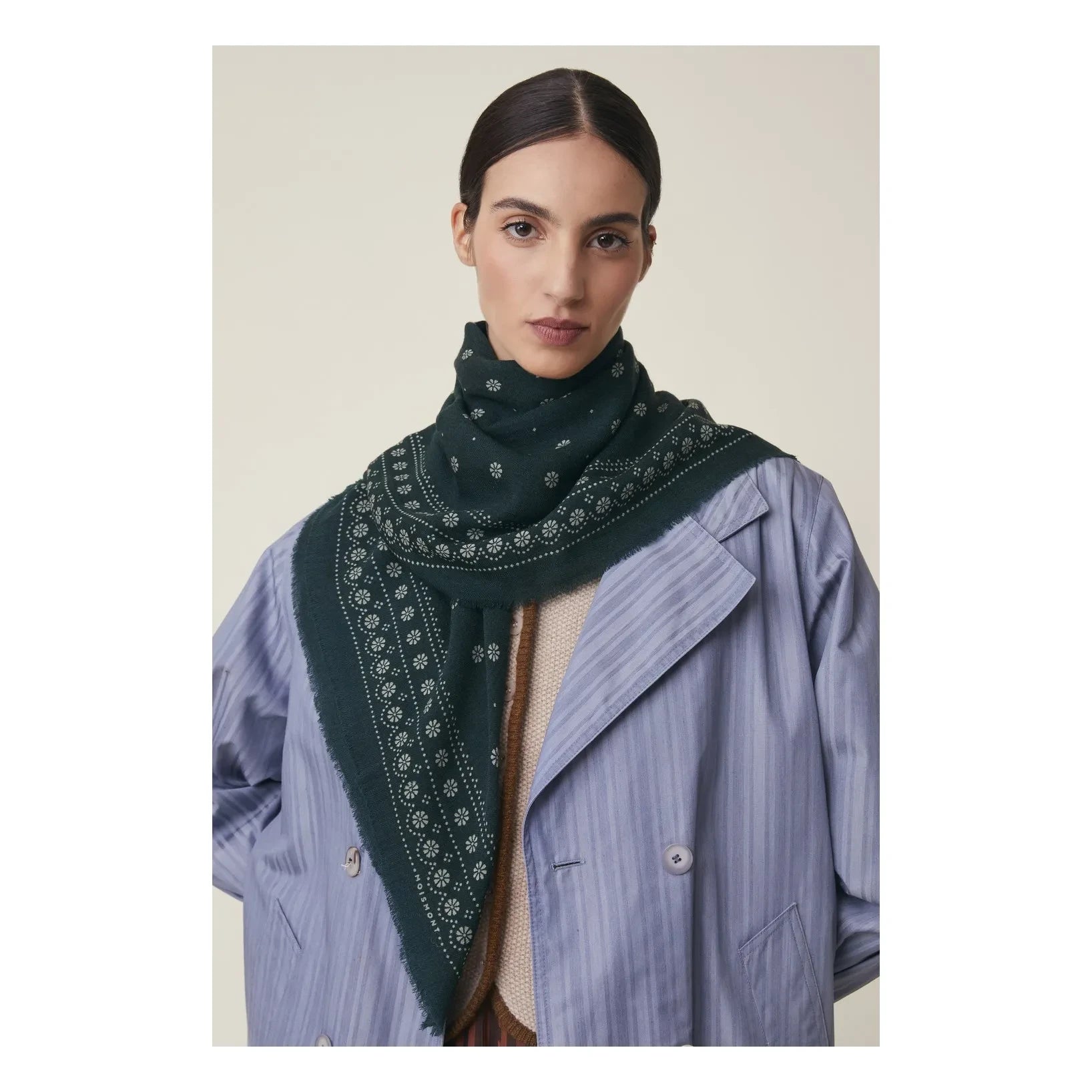 Moismont - Foulard Achille n.º 851, lana | Verde cromo