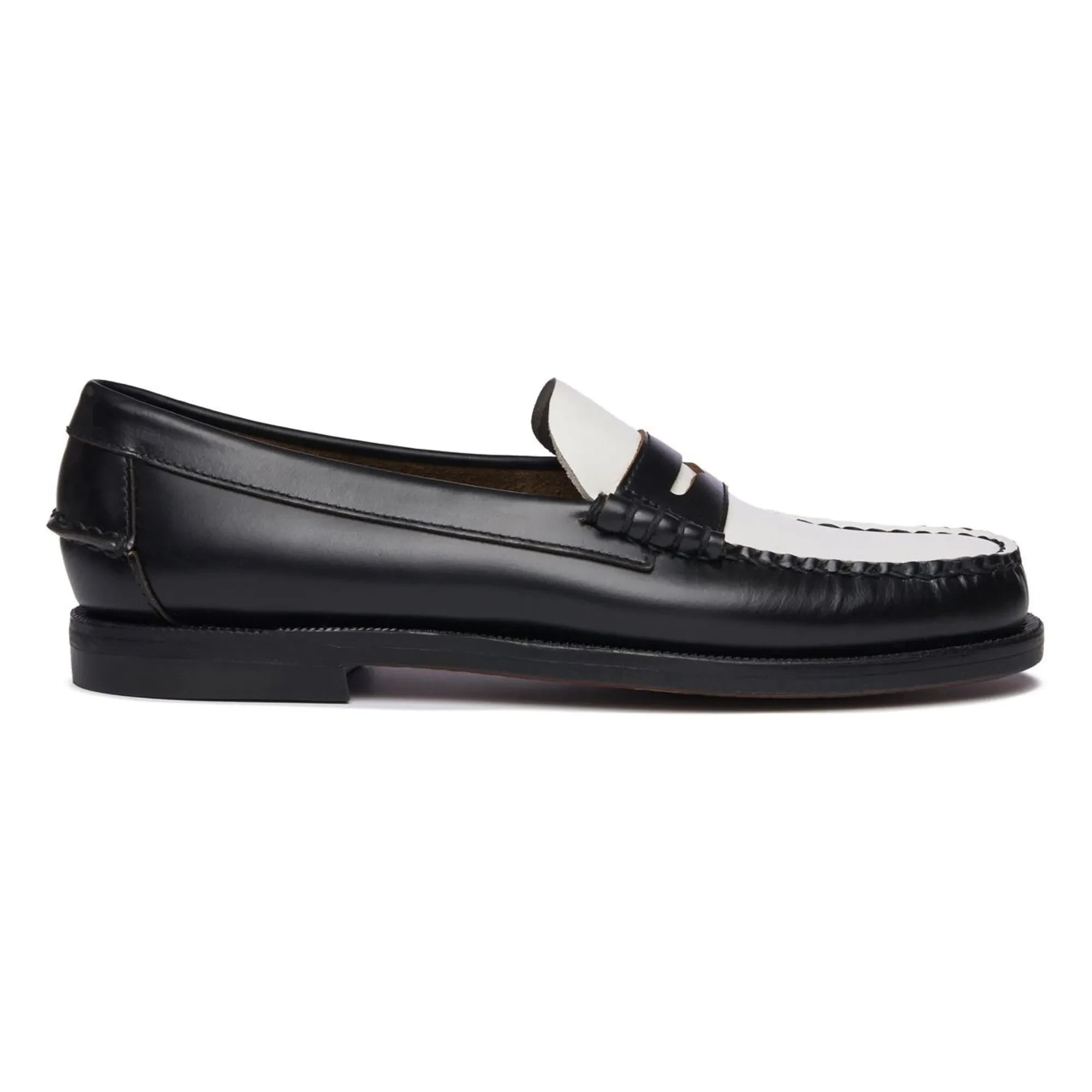 Sebago - Mocasín Clásico Dan Bicolor | Negro/Blanco