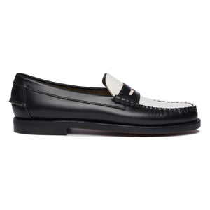 Sebago - Mocasín Clásico Dan Bicolor | Negro/Blanco
