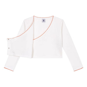 Petit Bateau - Chaleco Cache Coeur Liso | Blanco