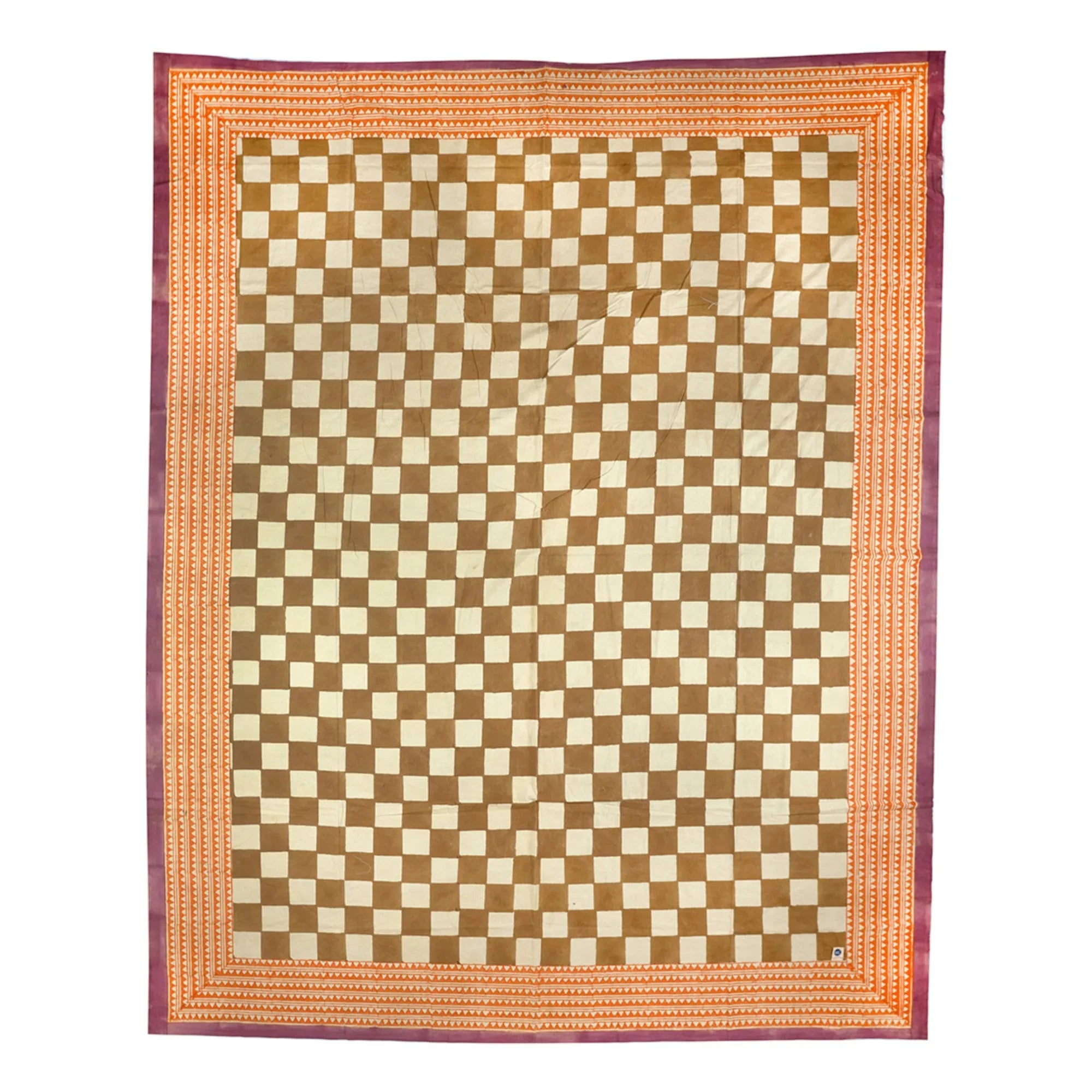 Doing Goods - Bolsa tote de algodón con diseño Checkmate | Mostaza