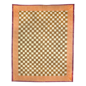 Doing Goods - Bolsa tote de algodón con diseño Checkmate | Mostaza