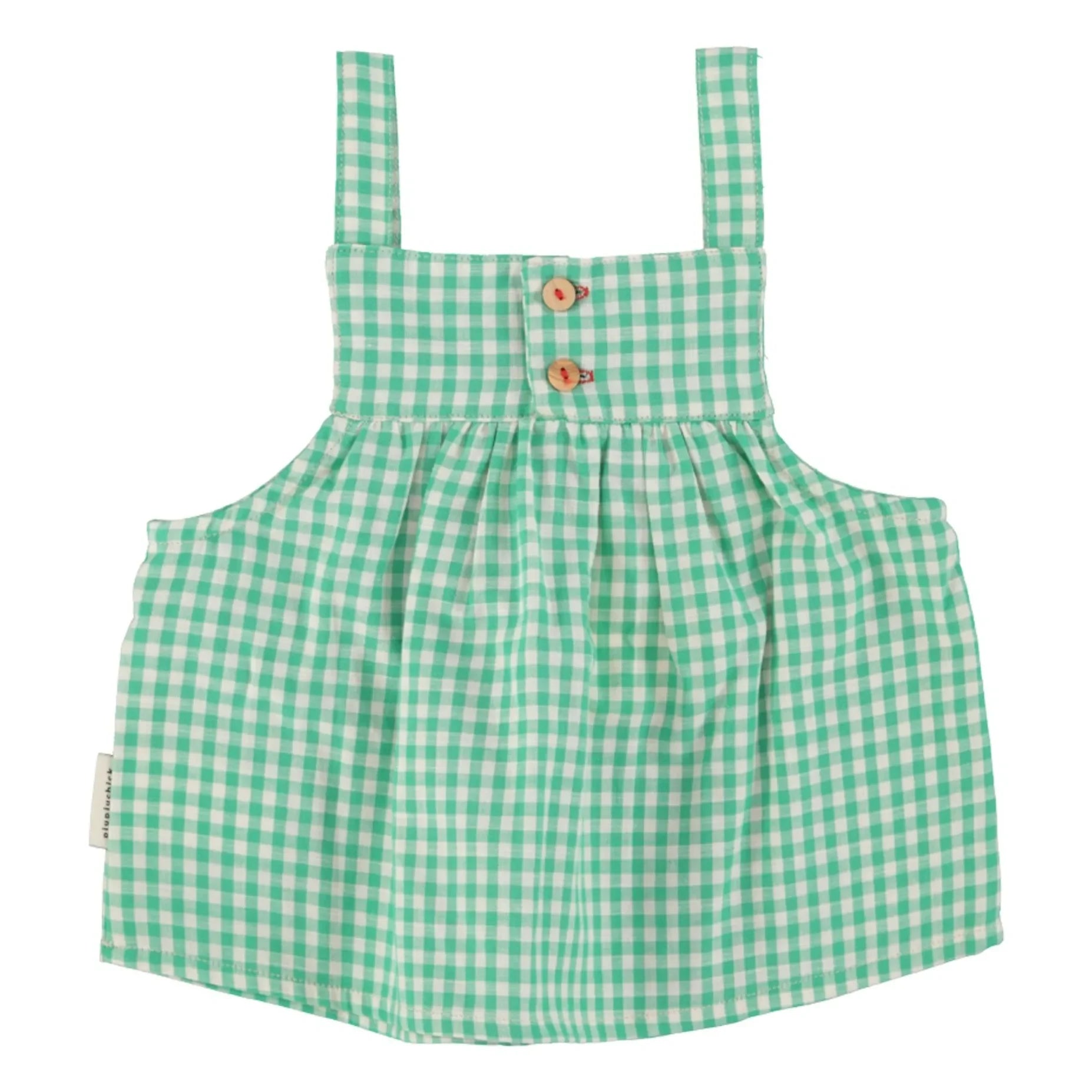 Piupiuchick - Top de algodón orgánico Vichy | Turquesa