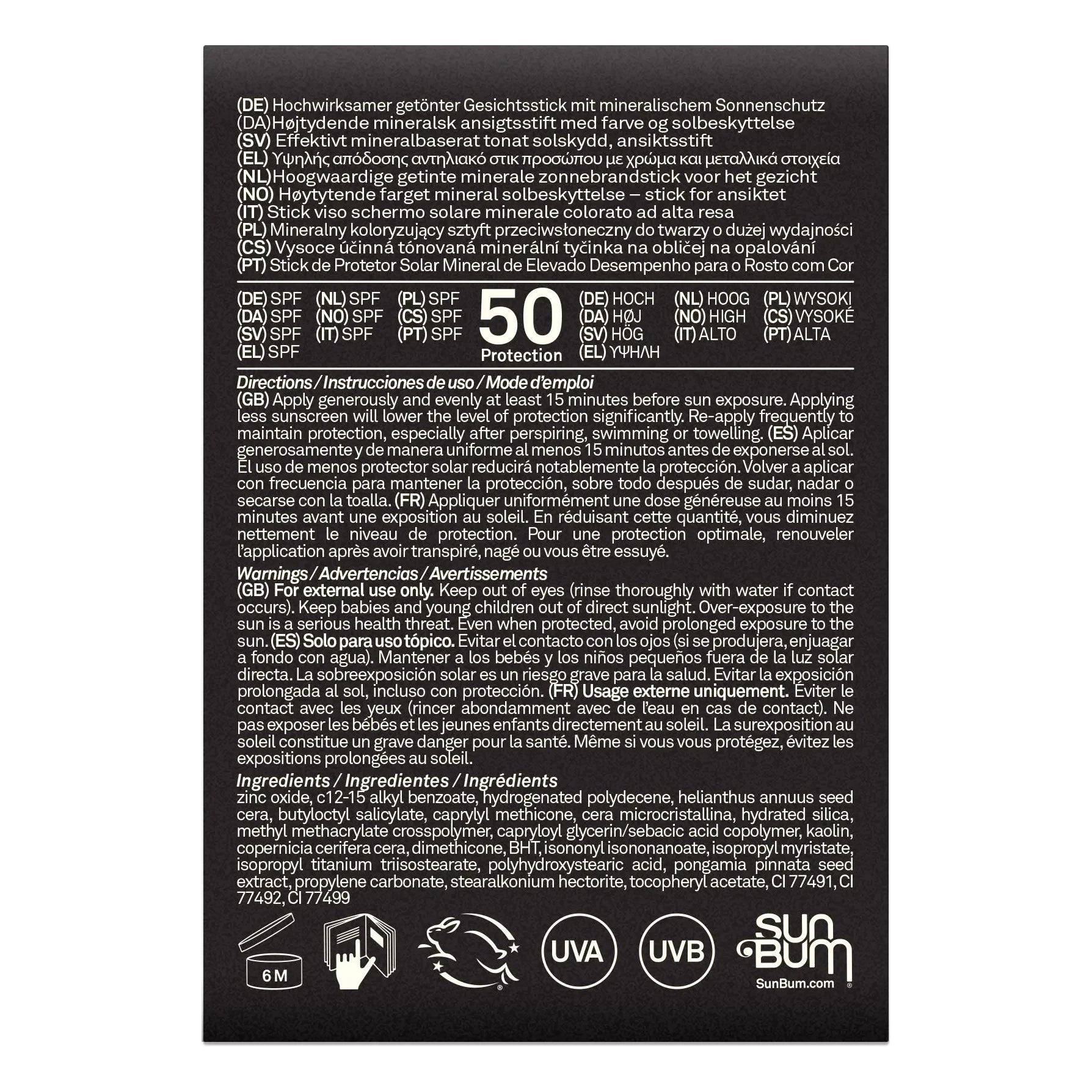 Sunbum - Protector solar facial tintado en barra SPF50 - 13g