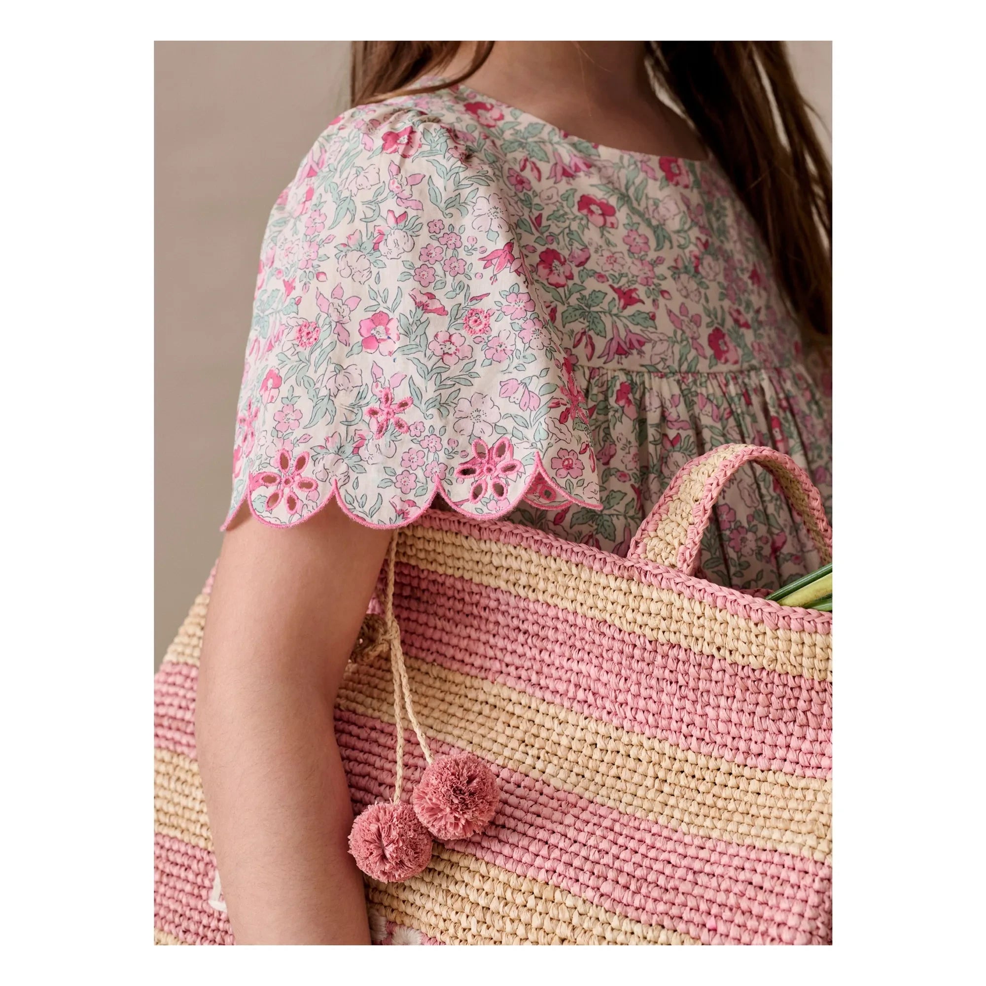 Bonpoint - Vestido con volantes de algodón orgánico Lysiane Fleurie | Rosa