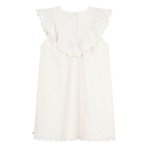 Petit Bateau - Vestido de algodón con bordado de corazón de encaje inglés | Blanco