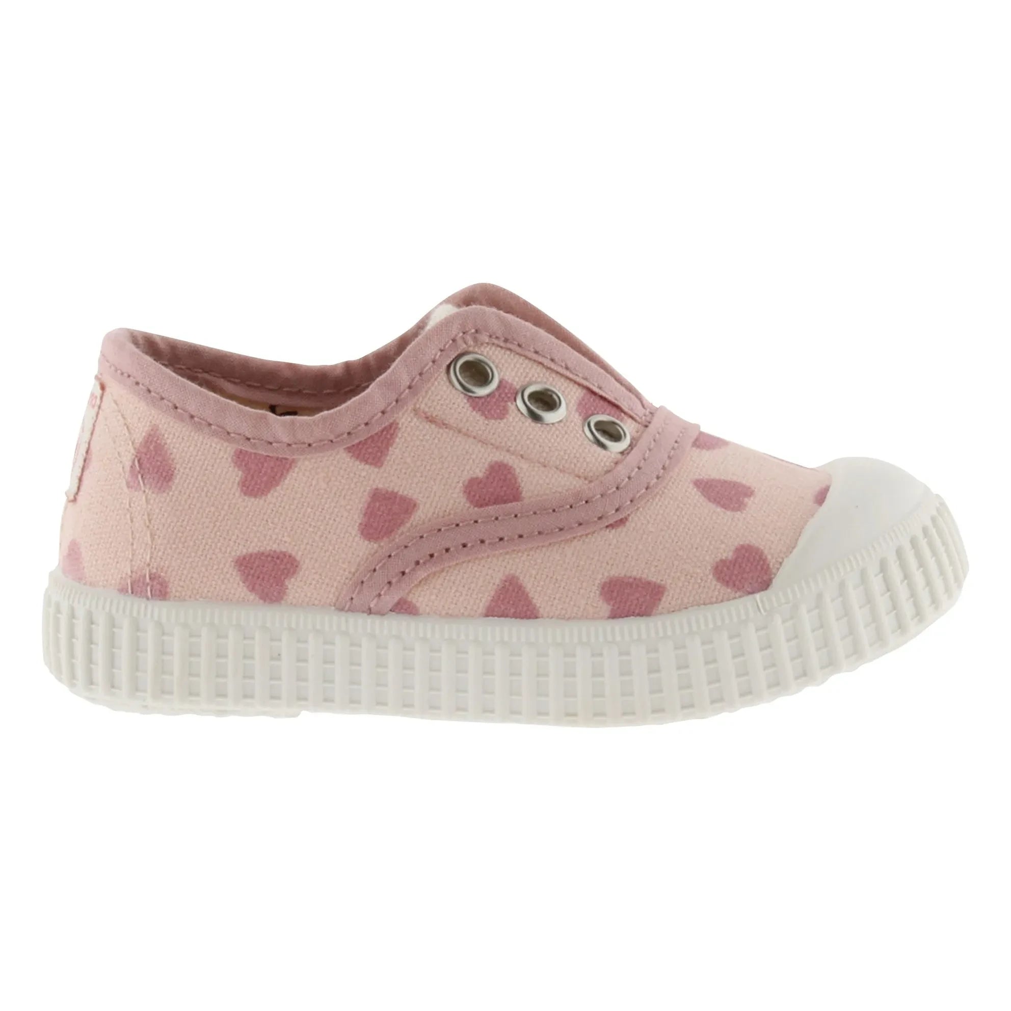 Victoria - Zapatillas de Lona Elásticas Hearts | Rosa Viejo