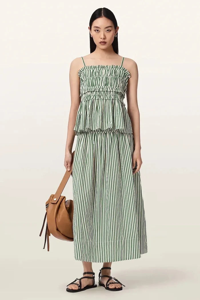 Blusa de algodón con volante Kali de AllSaints para mujer