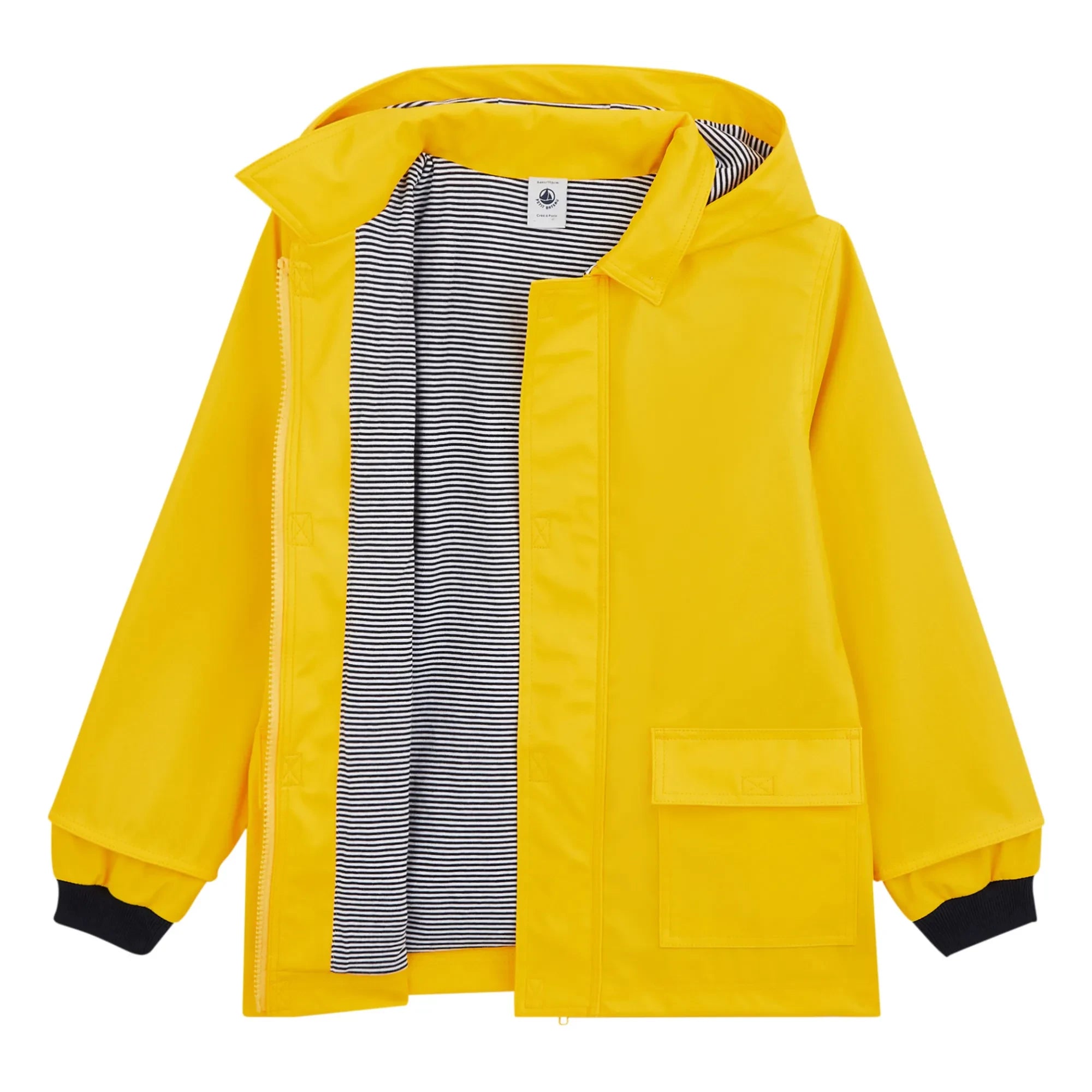 Petit Bateau - Chubasquero forrado de algodón orgánico | Amarillo
