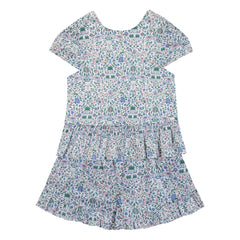 Tartine et Chocolat - Conjunto de blusa y pantalón corto Liberty | Blanco