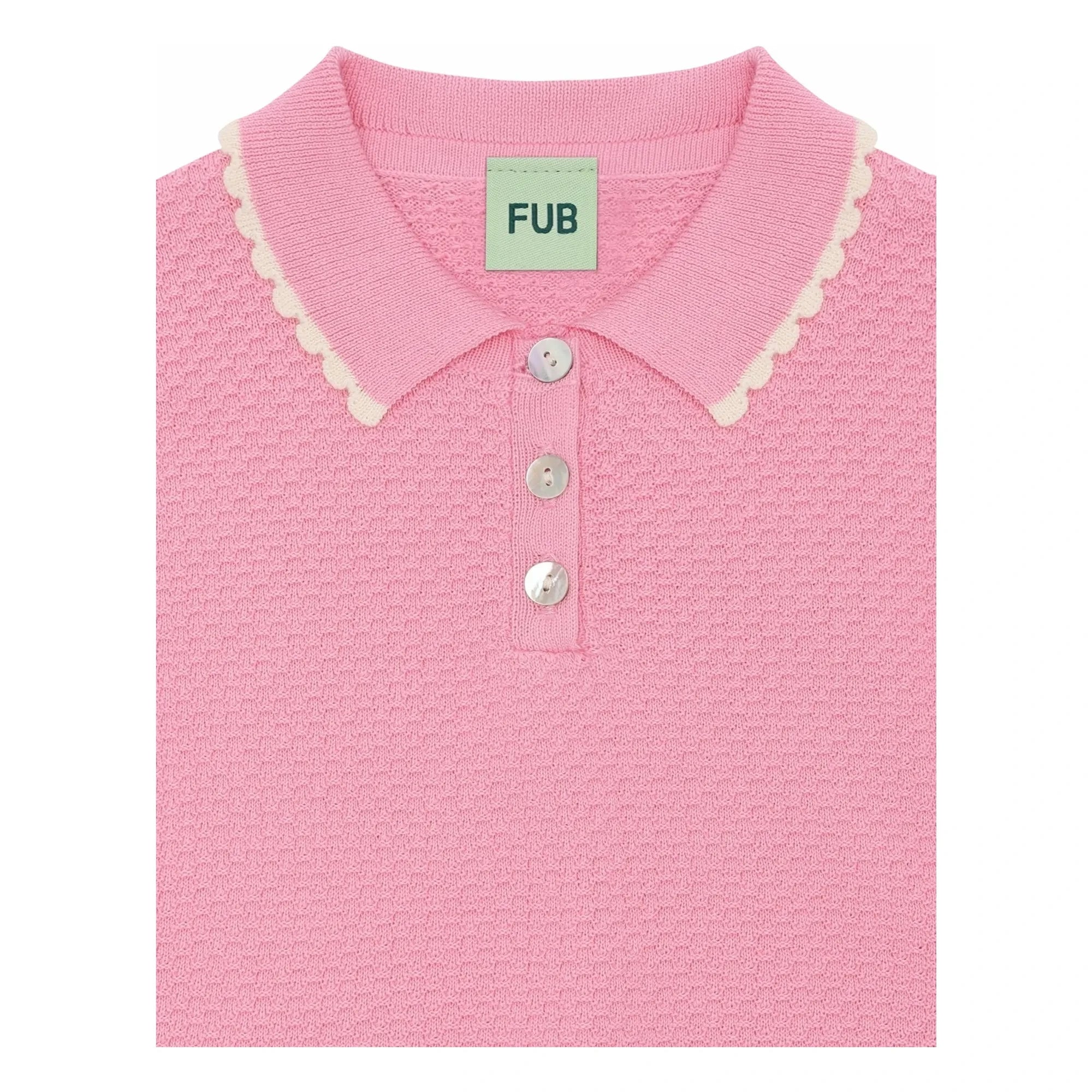 FUB - Polo Oversize de piqué fino de algodón orgánico | Rosa caramelo