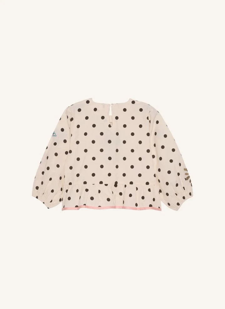 SISSEL EDELBO - Blusa Diana Pois Algodón Orgánico - Colección Infantil | Crema