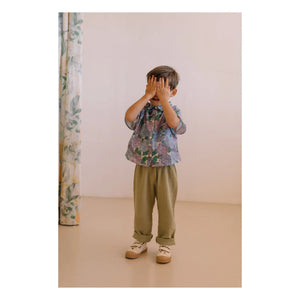 Studio Bohème - Camisa de algodón orgánico con velo de flores | Lila