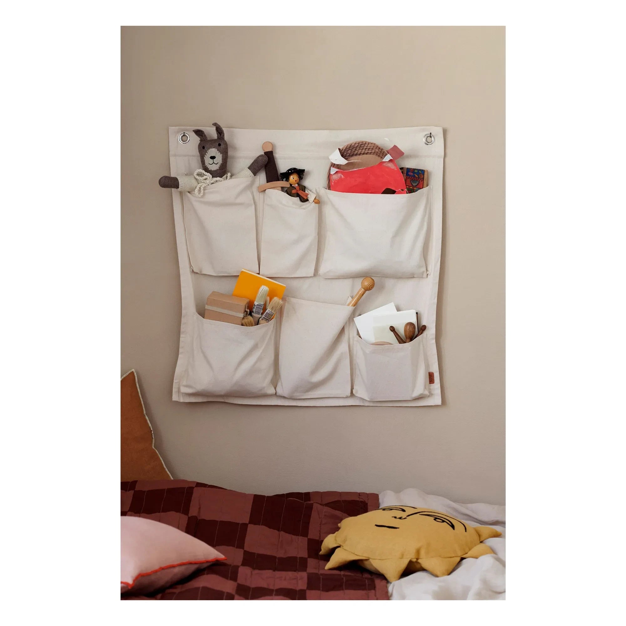 Ferm Living Kids - Almacenamiento de pared de algodón | Blanco