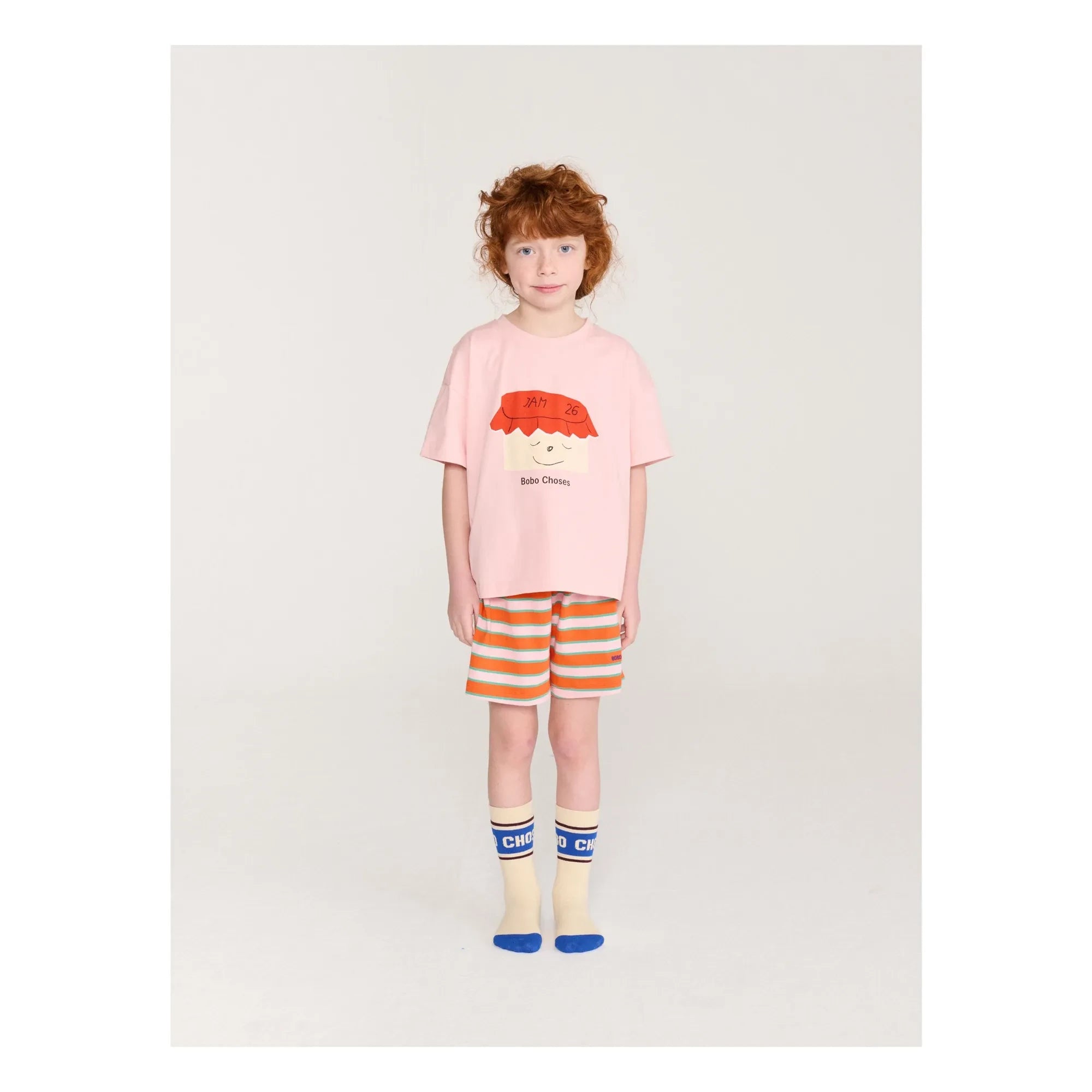 Bobo Choses - Conjunto de camiseta y pantalón corto de algodón orgánico Jam 26 | Rosa