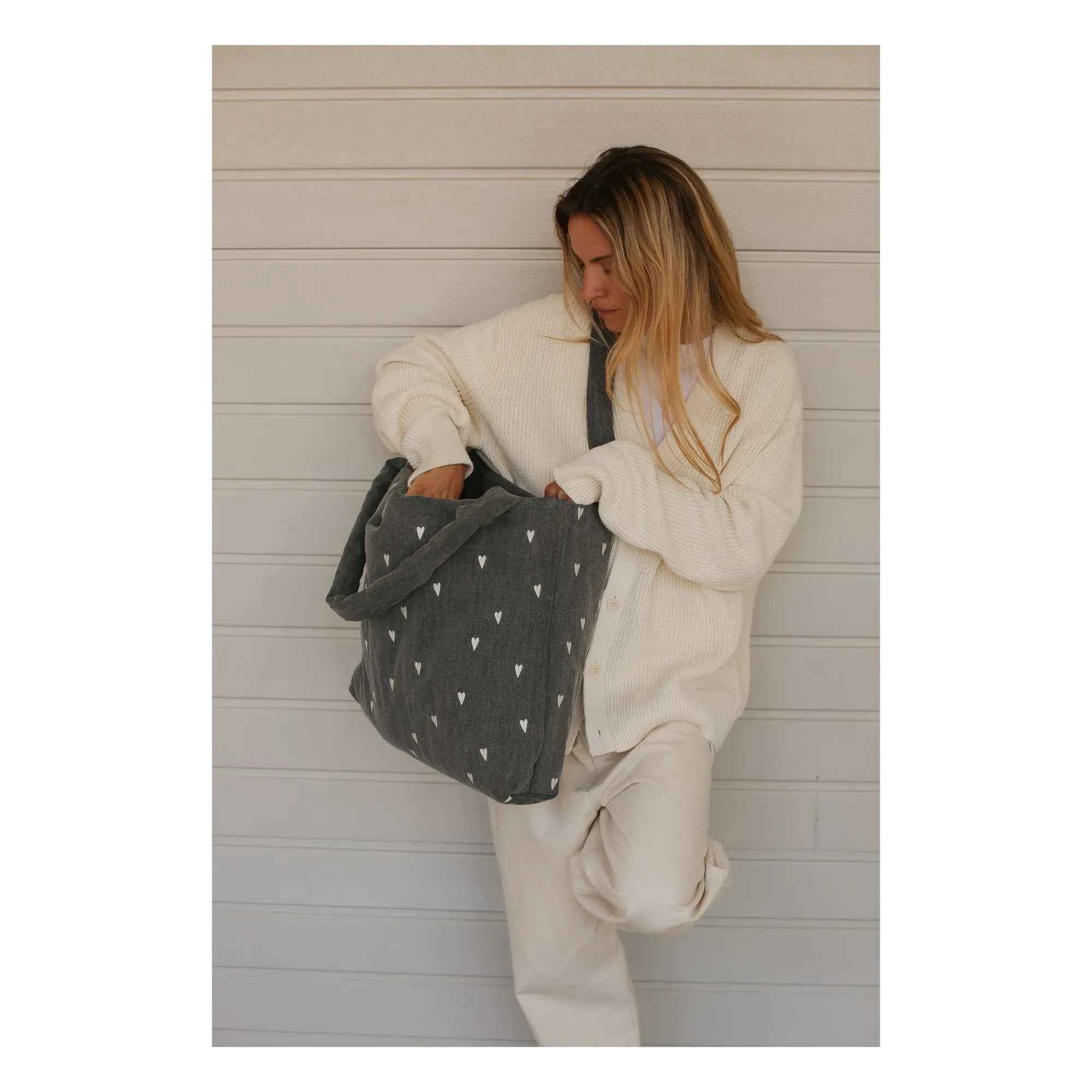 Studio Noos - Bolso maternal Hearts | Gris