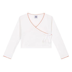 Petit Bateau - Chaleco Cache Coeur Liso | Blanco