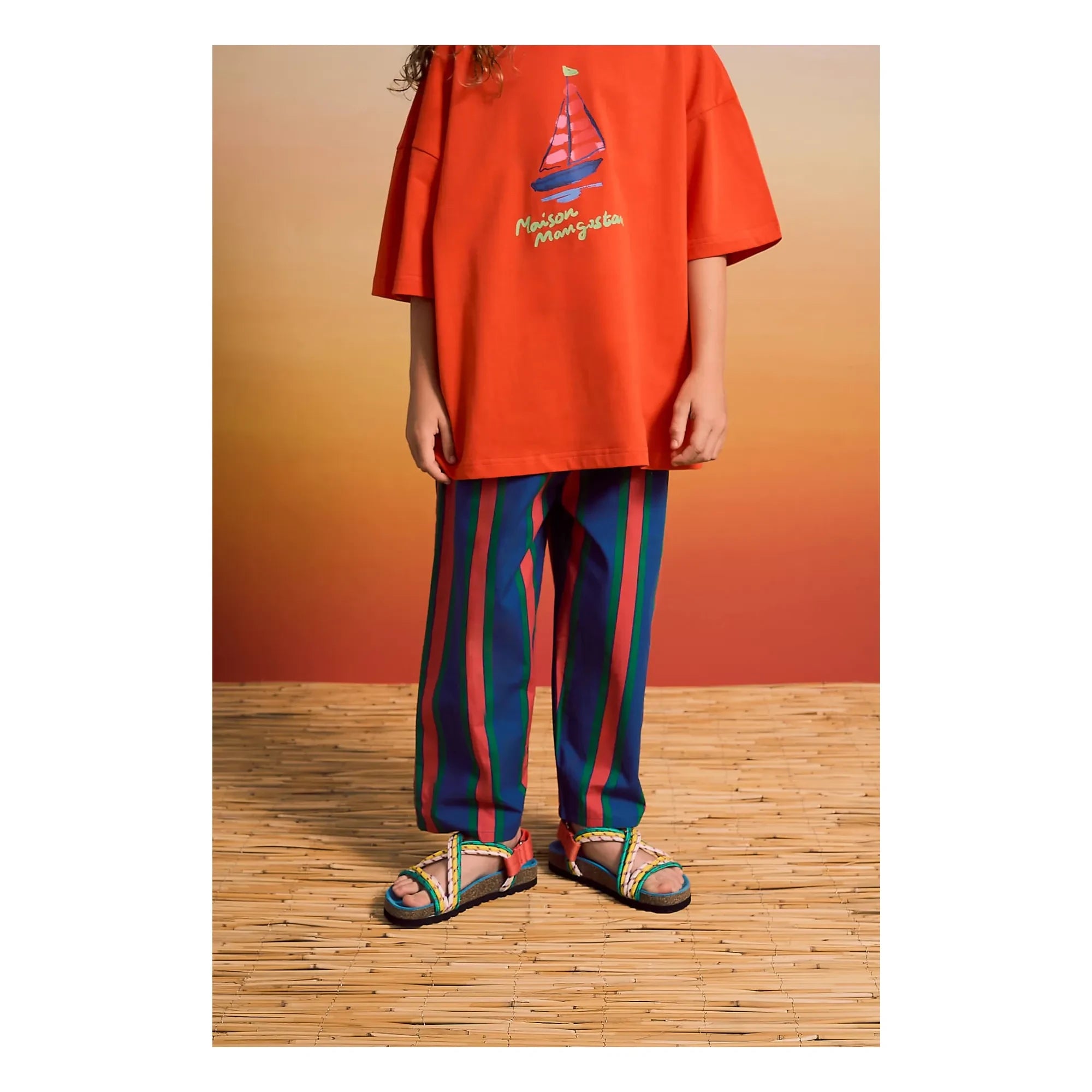 Maison Mangostan - Pantalones a rayas | Azul marino