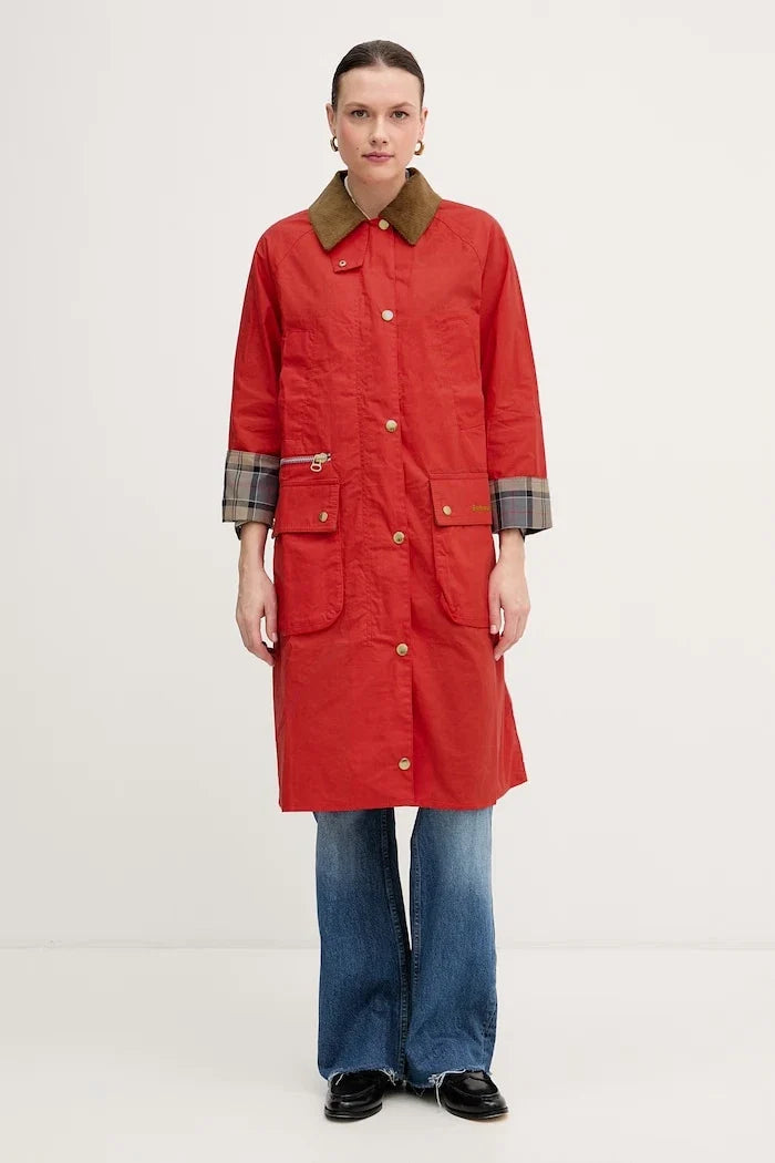 Chaqueta Larga de Algodón Hollington Barbour para Mujer