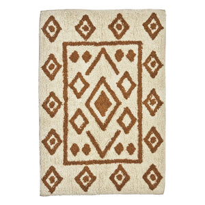 Madam Stoltz - Alfombrilla de baño de algodón capitoné | Roja