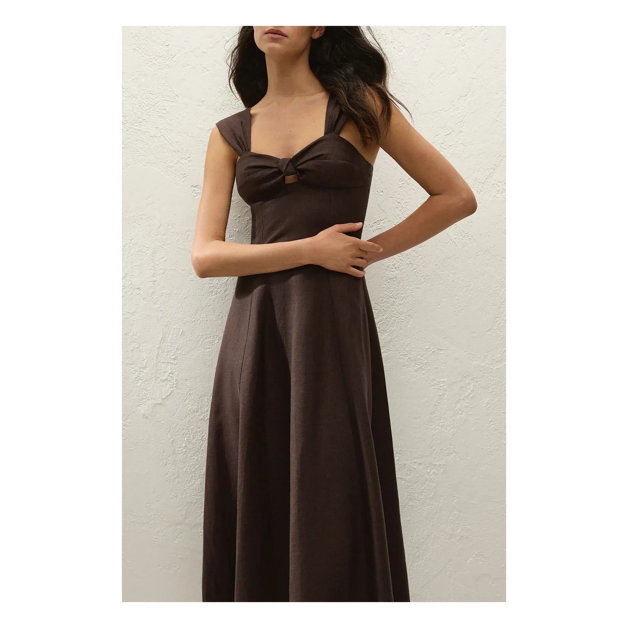 Faithfull the Brand - Vestido Pallida de Lino y Algodón | Marrón