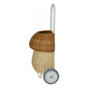 Olli Ella - Cesta de Ratán con Ruedas Champignon