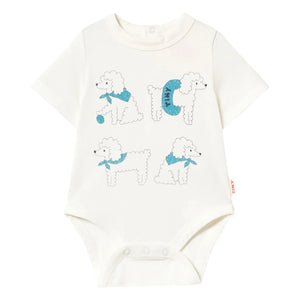 Tinycottons - Body de algodón orgánico con perro caniche | Blanco