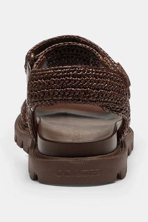 Sandalias Planas de Piel Raffia Brynn para Mujer de Coach