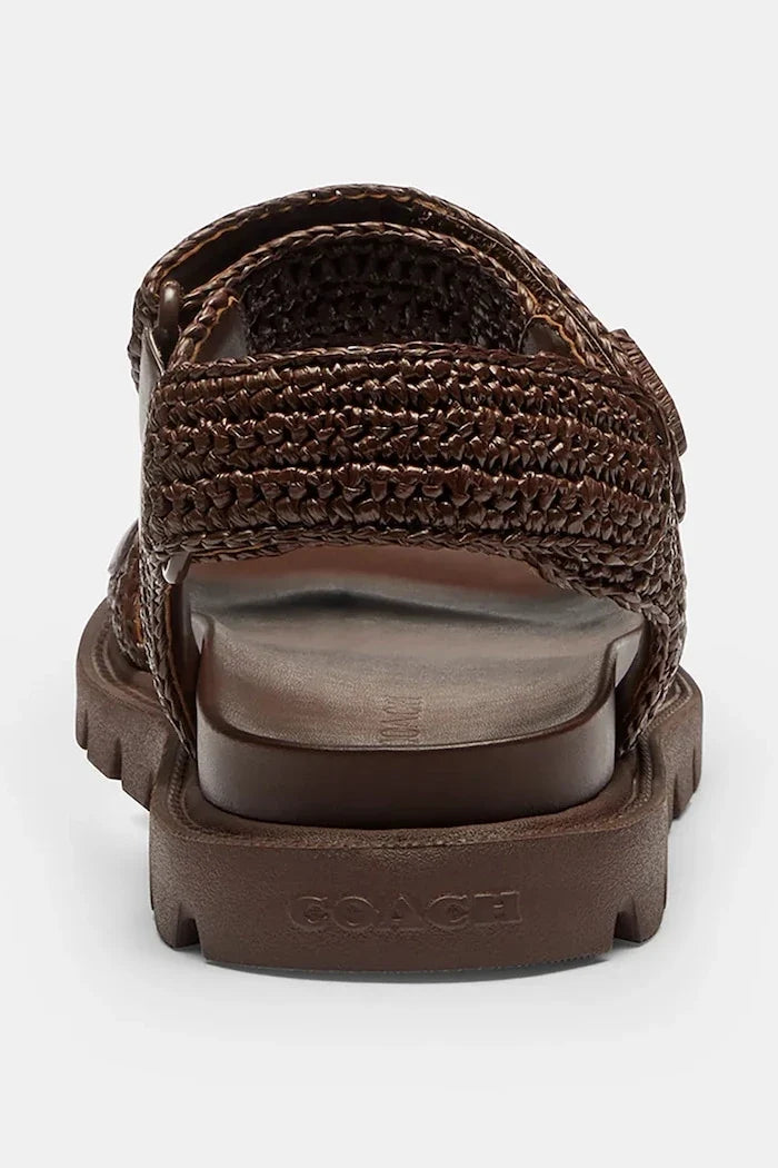 Sandalias Planas de Piel Raffia Brynn para Mujer de Coach