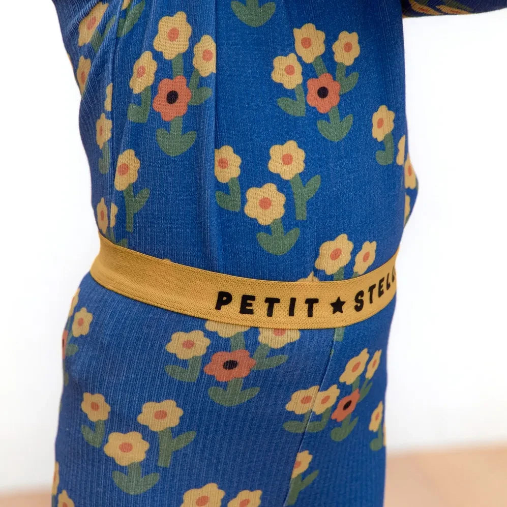 Petit Stella - Çiçek Desenli Pima Pamuk ve Modal Pijama | Mavi