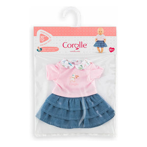 Corolle - Camiseta y falda "Un fin de semana en París" para muñeca de 30 cm | Rosa empolvado