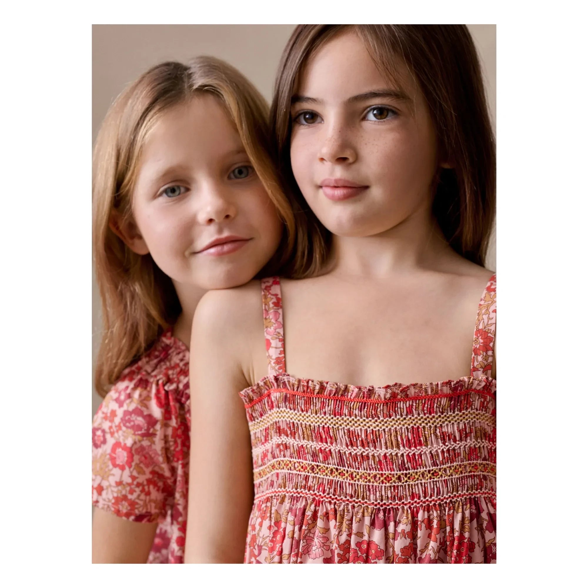 Bonpoint - Blusa de algodón orgánico Goldia Fleurie | Rosa empolvado