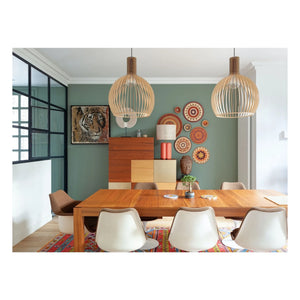 Cosin - Lámpara de mesa con pantalla de rafia Charlotte | Coral