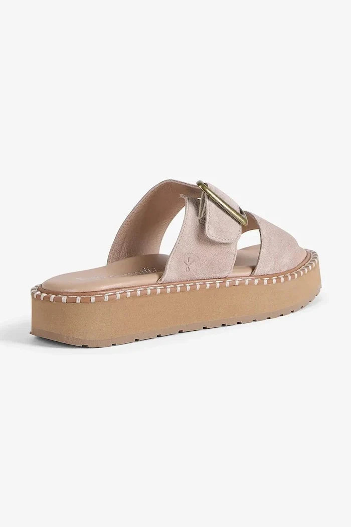 Pantuflas planas de ante para mujer Emu Australia Scarlet