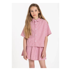 Smallable Kid - Falda Melody a rayas | Rojo cereza