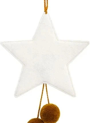Muskhane - Adorno de Navidad Estrella de Fieltro | Ecru