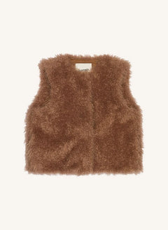 Hundred Pieces - Lucky Chaqueta sin mangas de piel | Taupe brown
