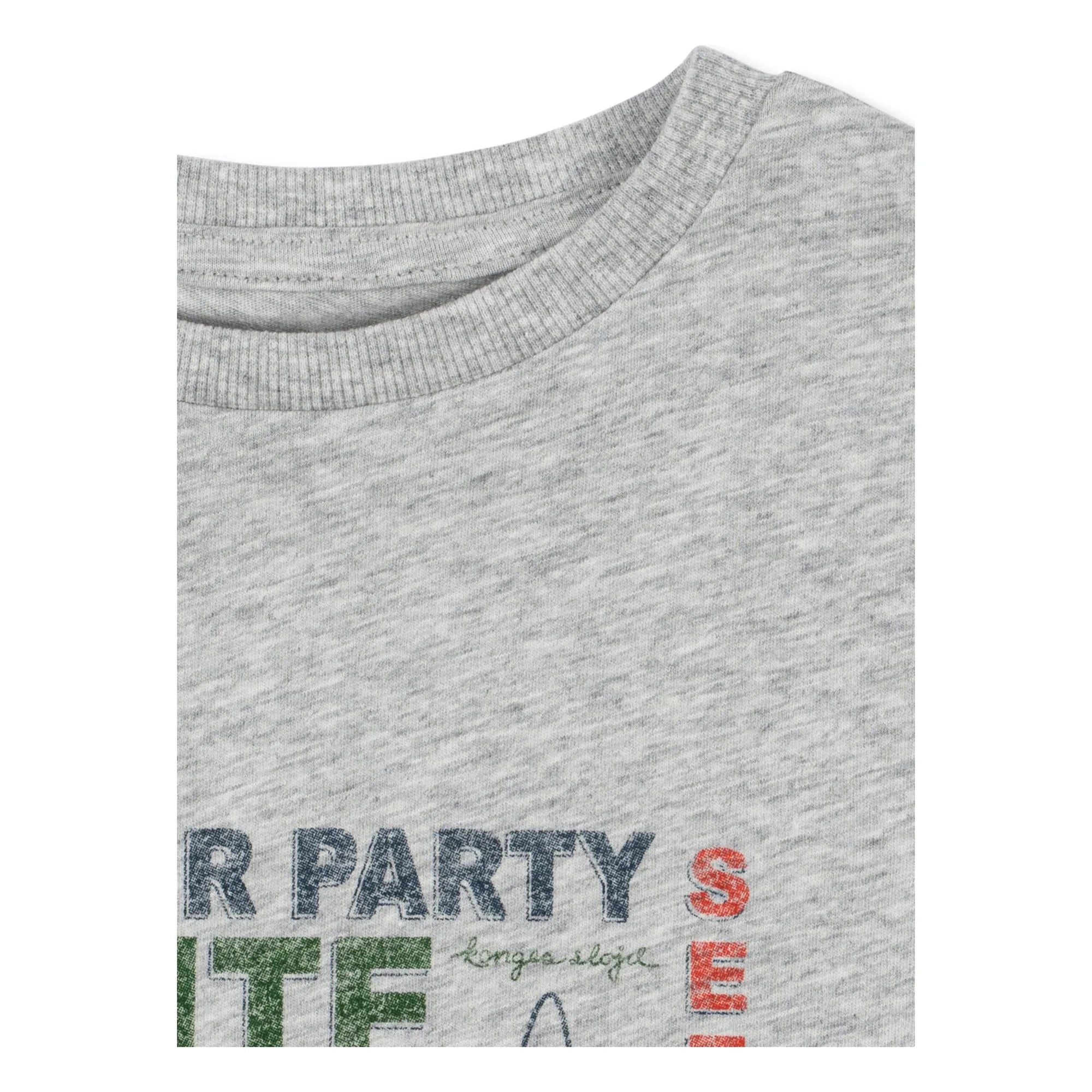 Konges Sløjd - Camiseta Famo Dinner Party de algodón orgánico | Gris jaspeado