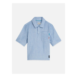 Scotch & Soda - Camisa tipo Polo Chambray | Azul Claro
