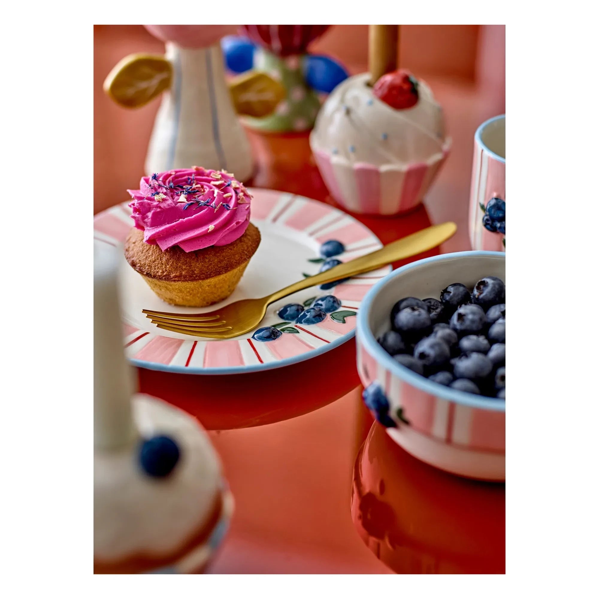 Bloomingville - Platos de postre - Juego de 4 | Rosa