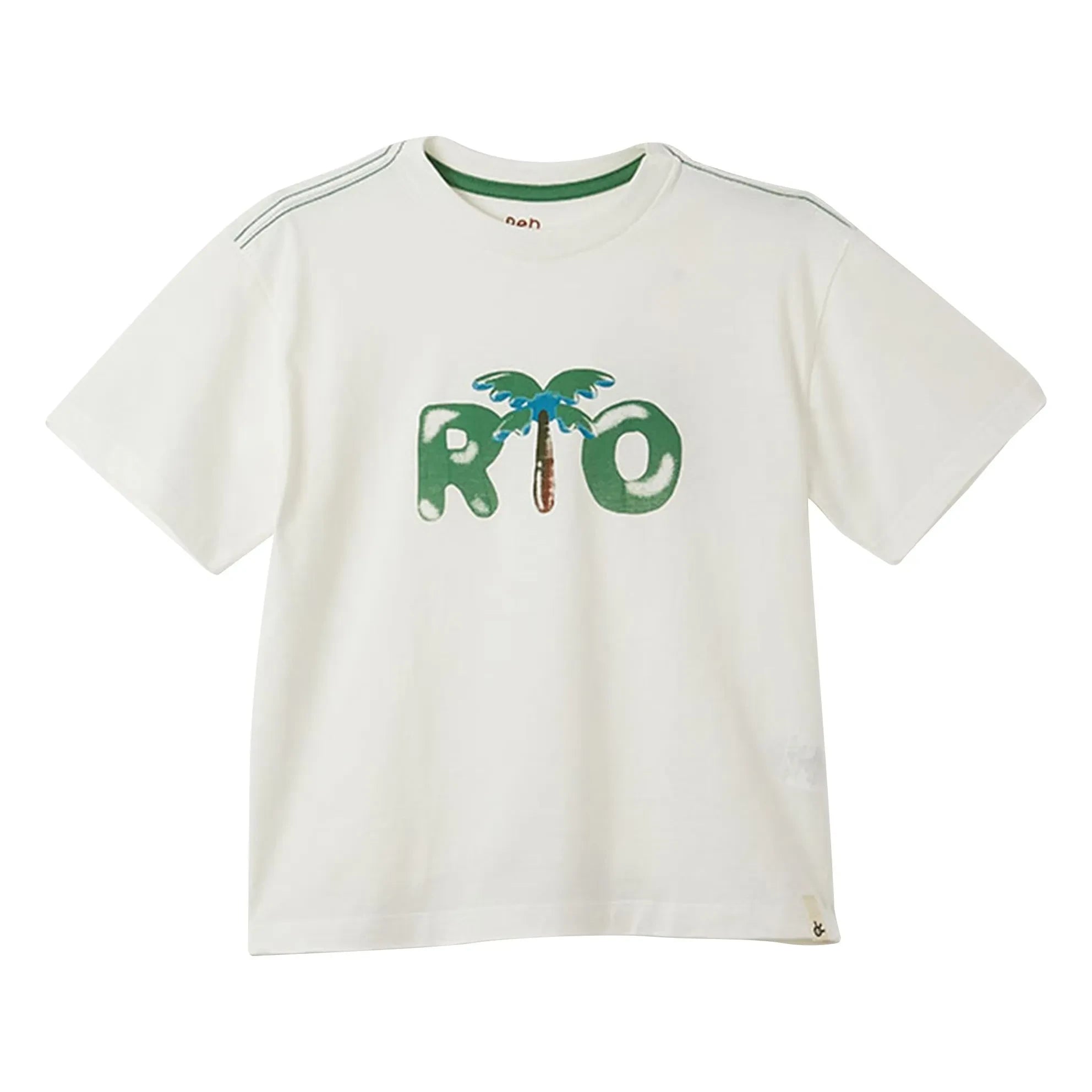 Fabula - Camiseta con estampado de palmeras | Blanco