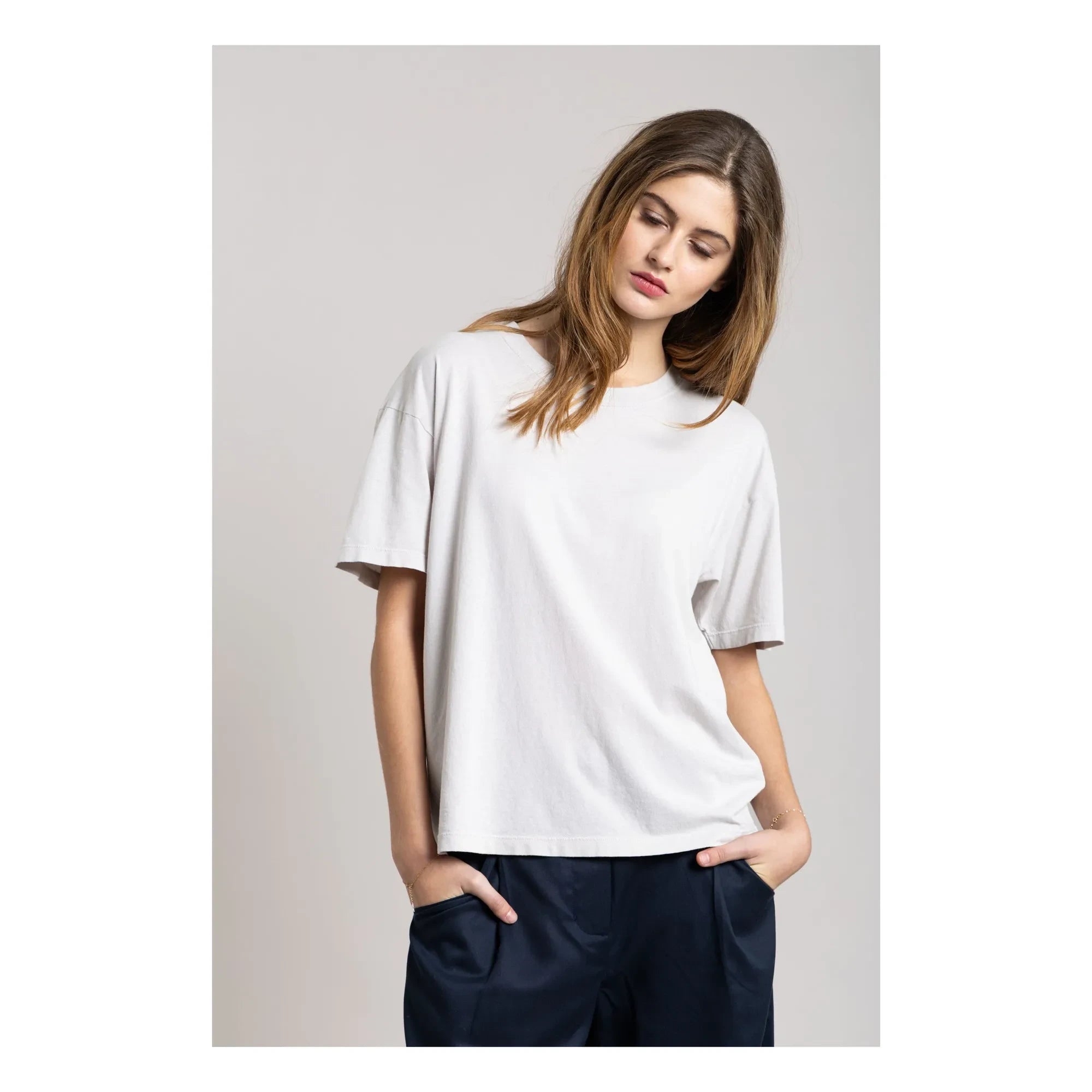 Smallable Woman - Camiseta de algodón orgánico Hana | Gris perla