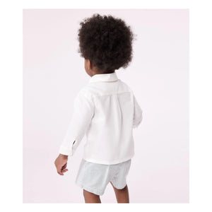 Petit Bateau - Camisa de Algodón Orgánico para Bautizo | Blanco