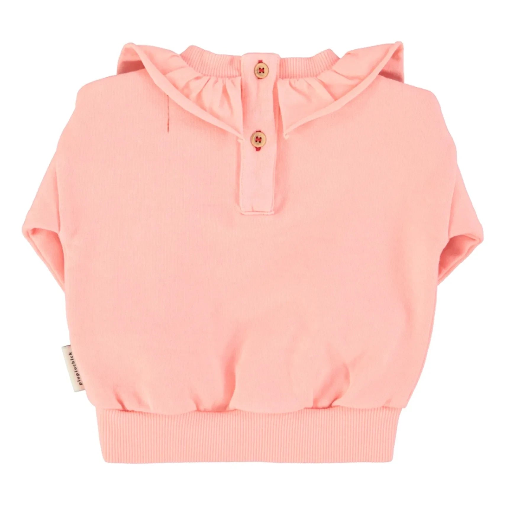 Piupiuchick - Sudadera con volantes de algodón orgánico con fresas | Rosa