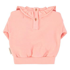 Piupiuchick - Sudadera con volantes de algodón orgánico con fresas | Rosa