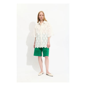 BELLEPIECE - Blusa bordada de algodón Pio | Blanco