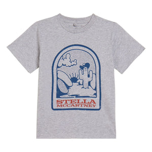 Stella McCartney Kids - Camiseta Stella Cactus | Gris Jaspeado