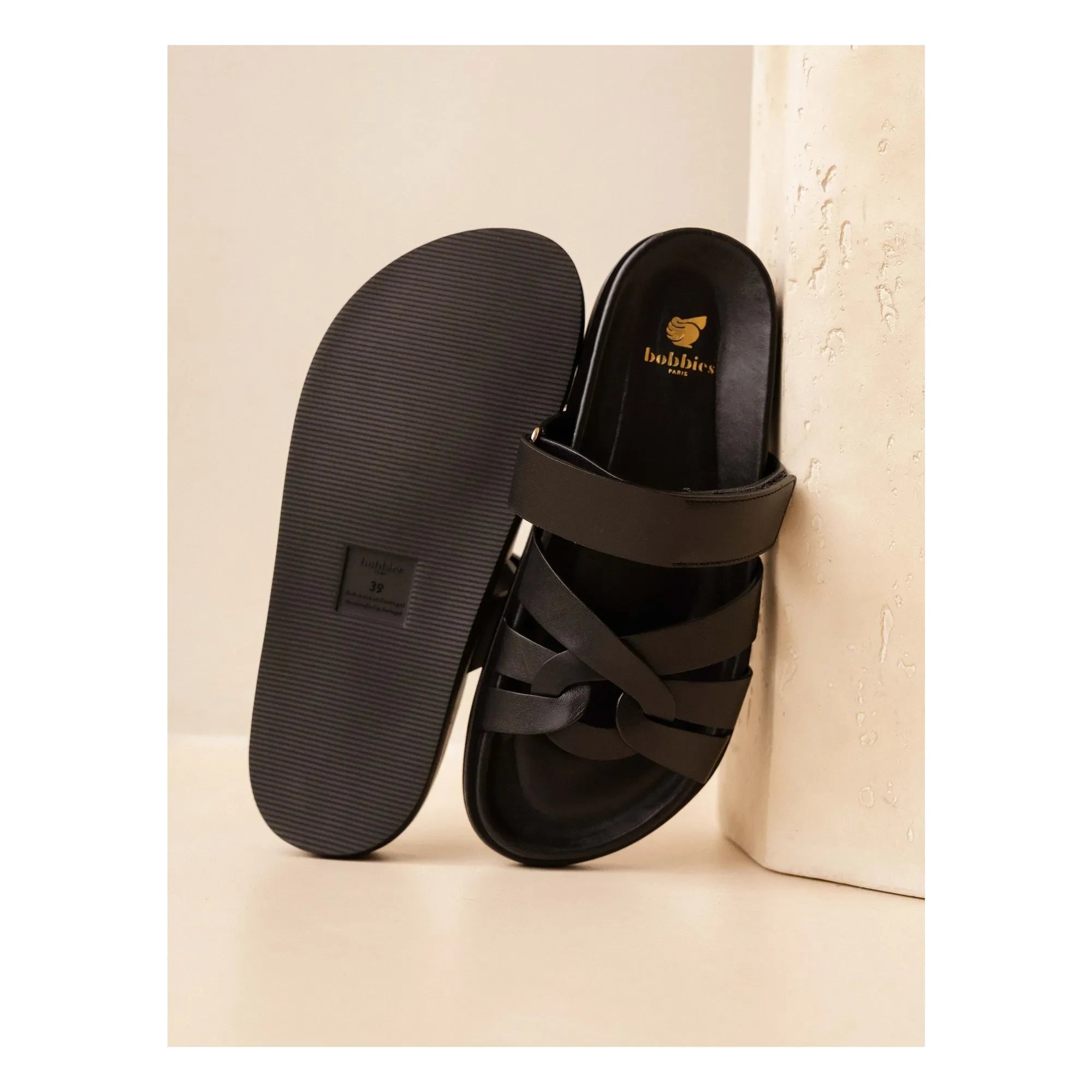 Bobbies - Sandalias de piel Atlas | Negro