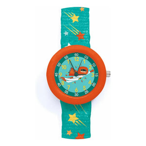 Djeco - TICLOCK - Reloj de superhéroe | Azul pavo real